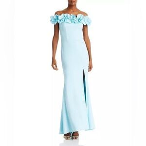 AQUA Ruffled Off The Shoulder Formal Dress, gown evening dress size 8